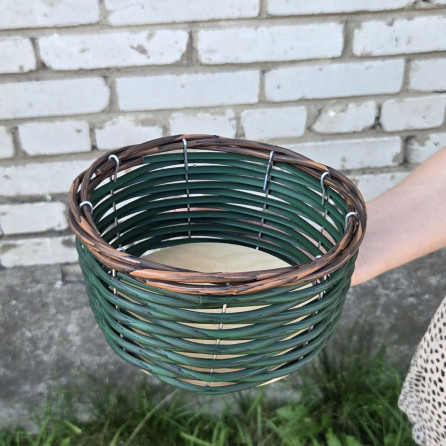 10 штук. Плетёная корзинка Д18 "Маленькая зелёная"
