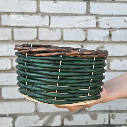 10 штук. Плетёная корзинка Д18 "Маленькая зелёная"
